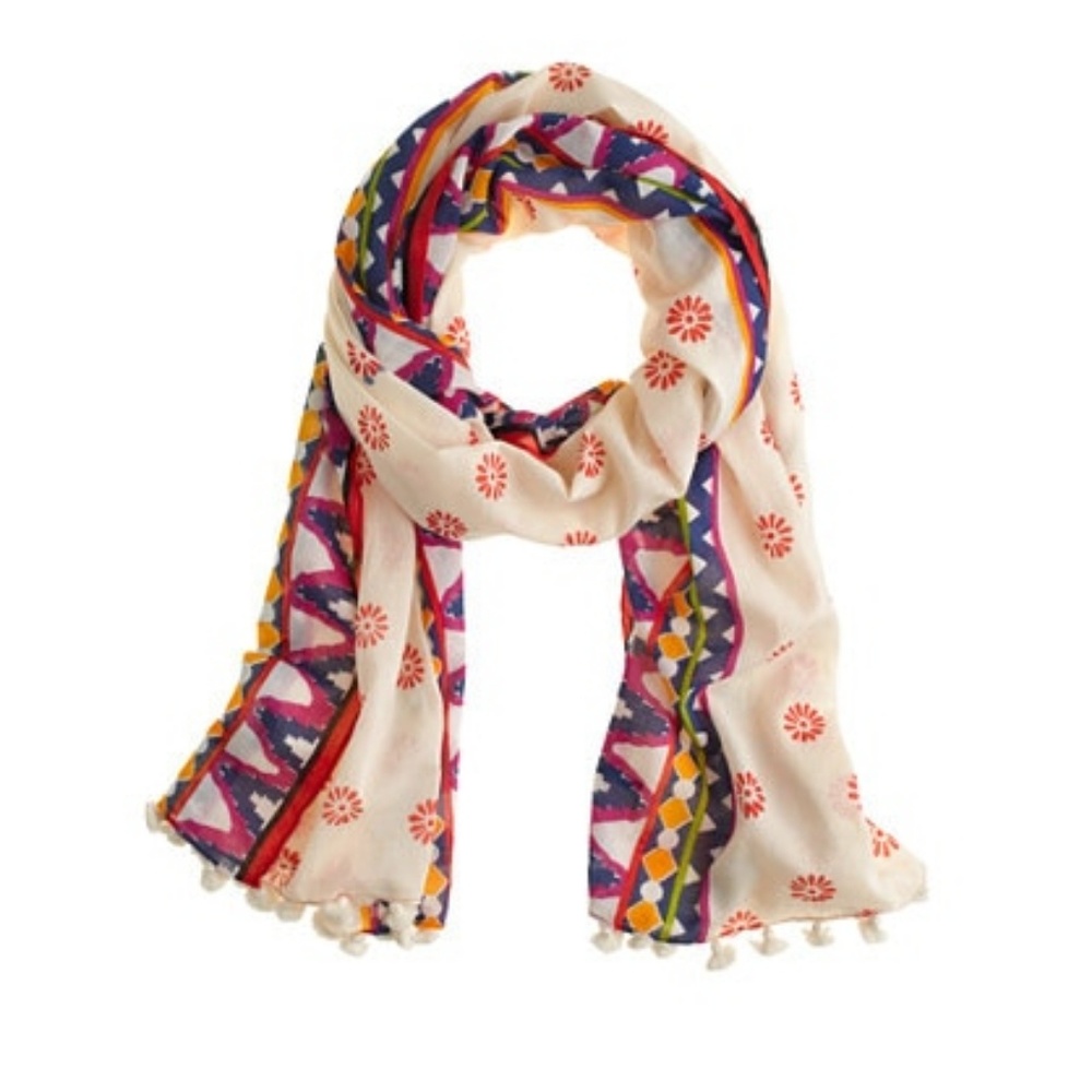 Jcrew multicolored scarf with tassels